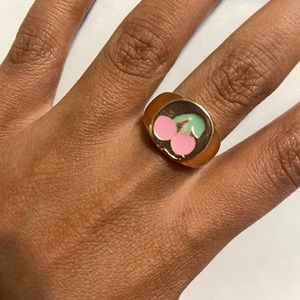 Gold cherry ring